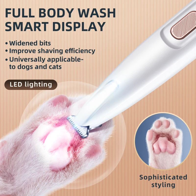 LED Pet Grooming Trimmer – Low Noise & Waterproof