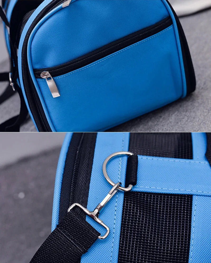 Foldable Mesh Pet Carrying Handbag for Cats & Small to Medium Dogs
