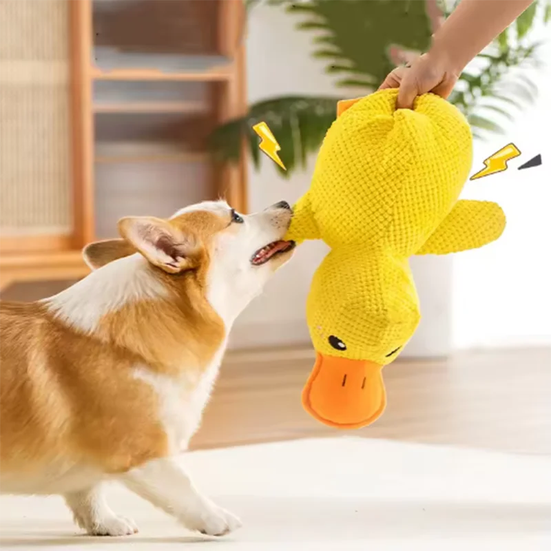Durable Squeaky Duck Plush Toy for Dogs – Calming & Chew-Friendly
