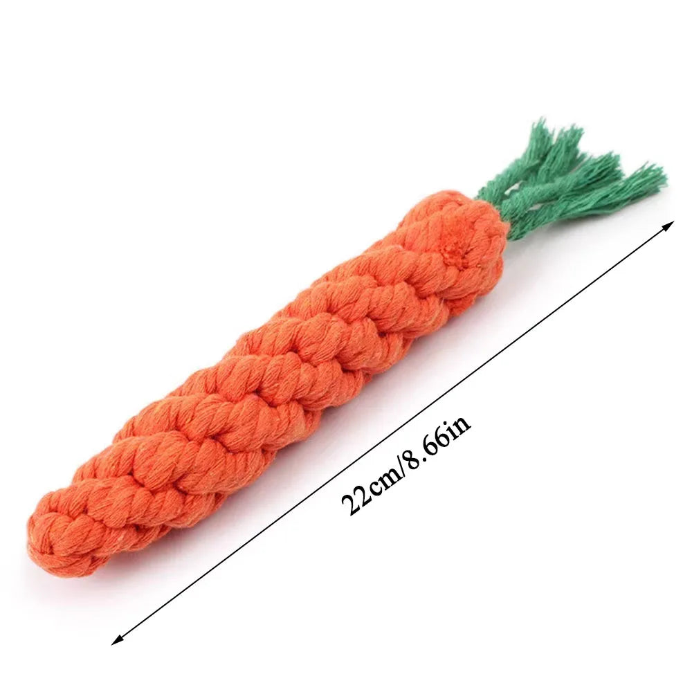 Durable Carrot Rope Dog Chew Toy – Teeth Cleaning & Molar Aid