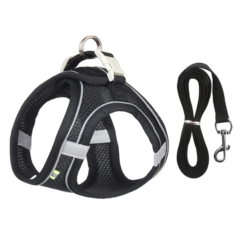Adjustable Adjustable Dog Harness & Leash Set – For Small Dogs & Cats Set