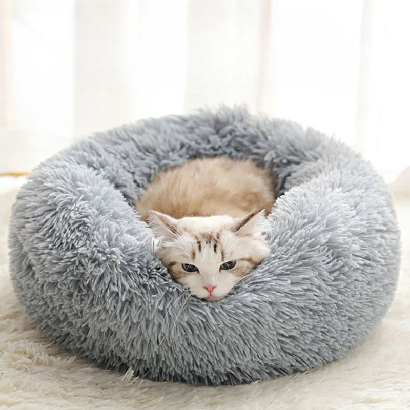 Plush Round Pet Bed – Warm, Washable Nest for Cats & Small Dogs