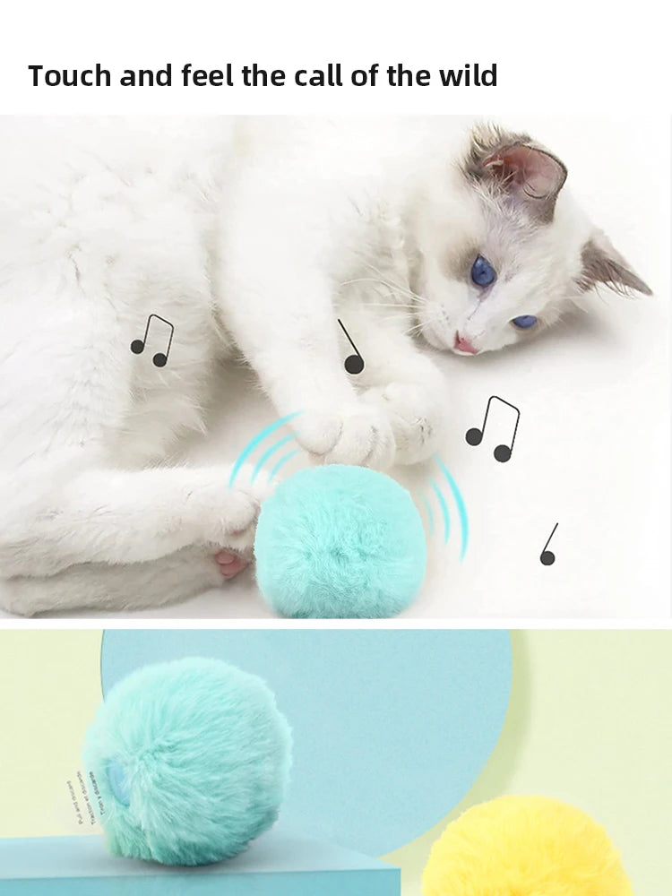 Interactive Plush Electric Catnip Ball Toy with Sound