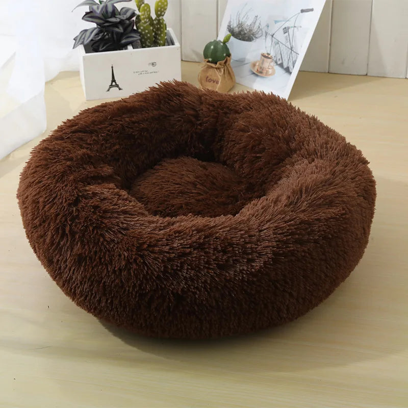 Plush Round Pet Bed – Warm, Washable Nest for Cats & Small Dogs