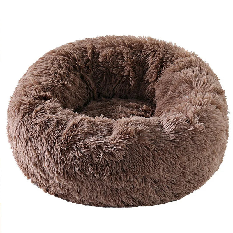 Plush Round Pet Bed – Warm, Washable Nest for Cats & Small Dogs