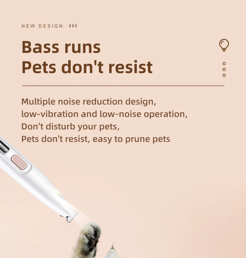 LED Pet Grooming Trimmer – Low Noise & Waterproof