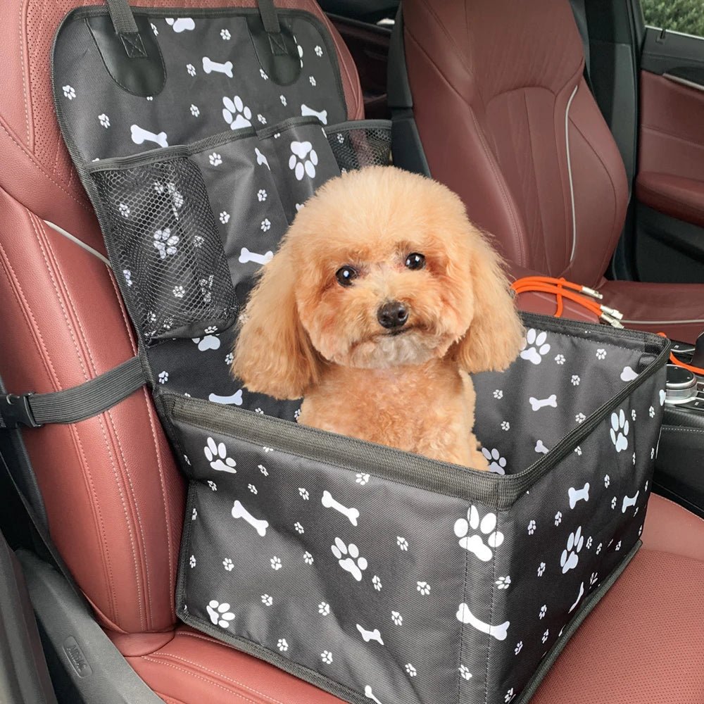 Durable Dog Car Booster Seat with Storage Pockets – Scratch-Proof Front Seat for Small & Medium Dogs