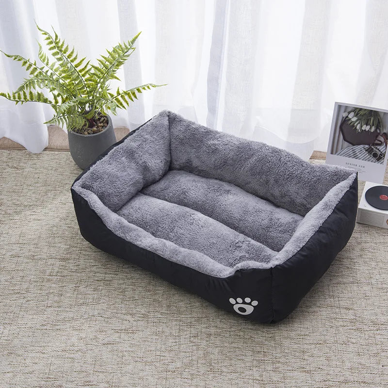 Winter Square Pet Bed – Soft Waterproof House for Dogs & Cats
