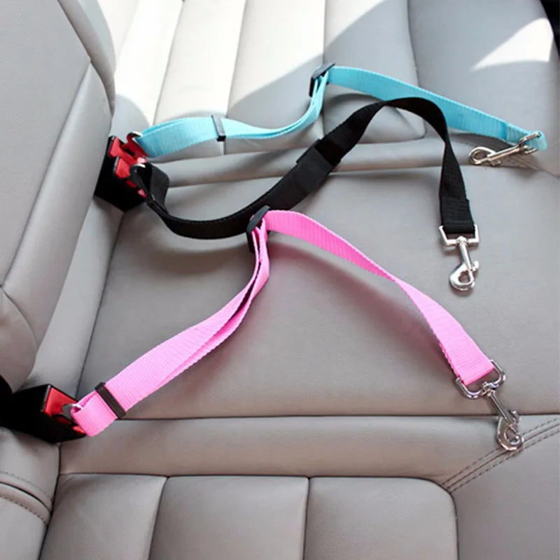 Adjustable Pet Car Seat Belt – Safety Harness Clip for Dogs & Cats