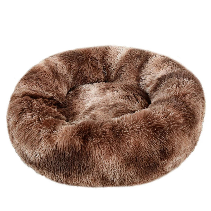 Round Plush Pet Bed – Winter Warm Sofa for Cats & Dogs