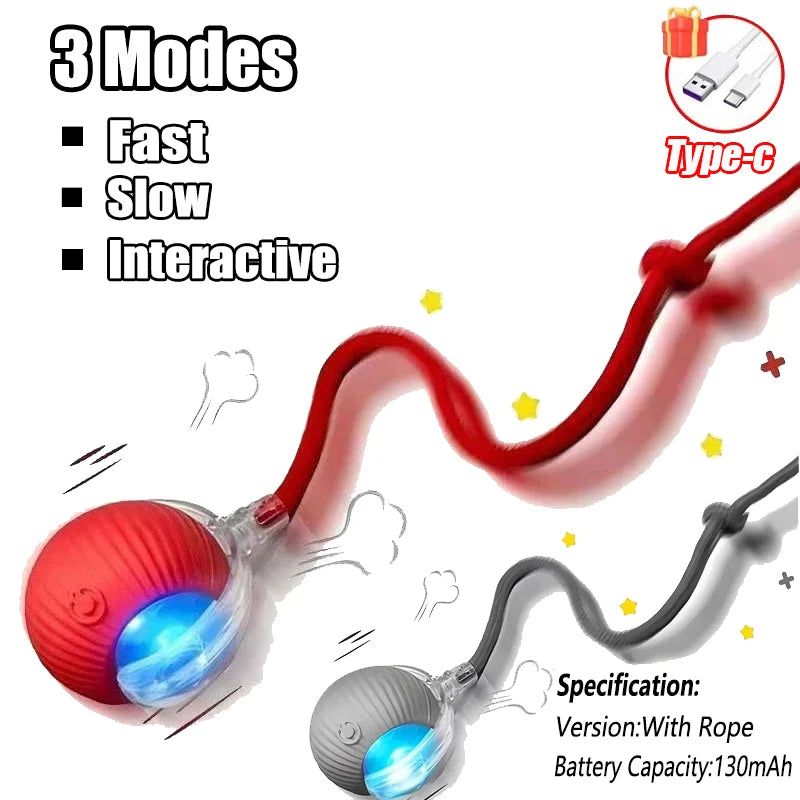 Automatic Rolling Cat Toy Ball – Self-Moving Electric Play Ball for Kittens