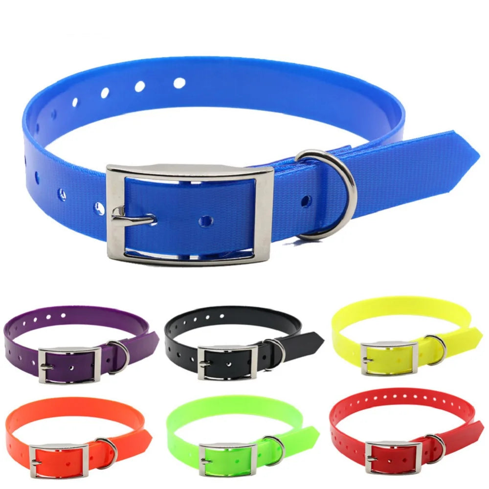 Waterproof TPU + Nylon Dog Collar, Easy-Clean, 7 Colors