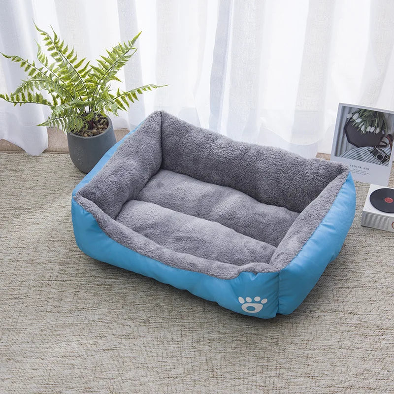 Winter Square Pet Bed – Soft Waterproof House for Dogs & Cats