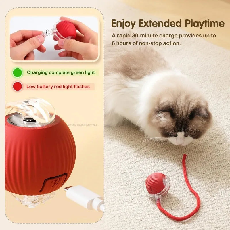 Automatic Rolling Cat Toy Ball – Self-Moving Electric Play Ball for Kittens