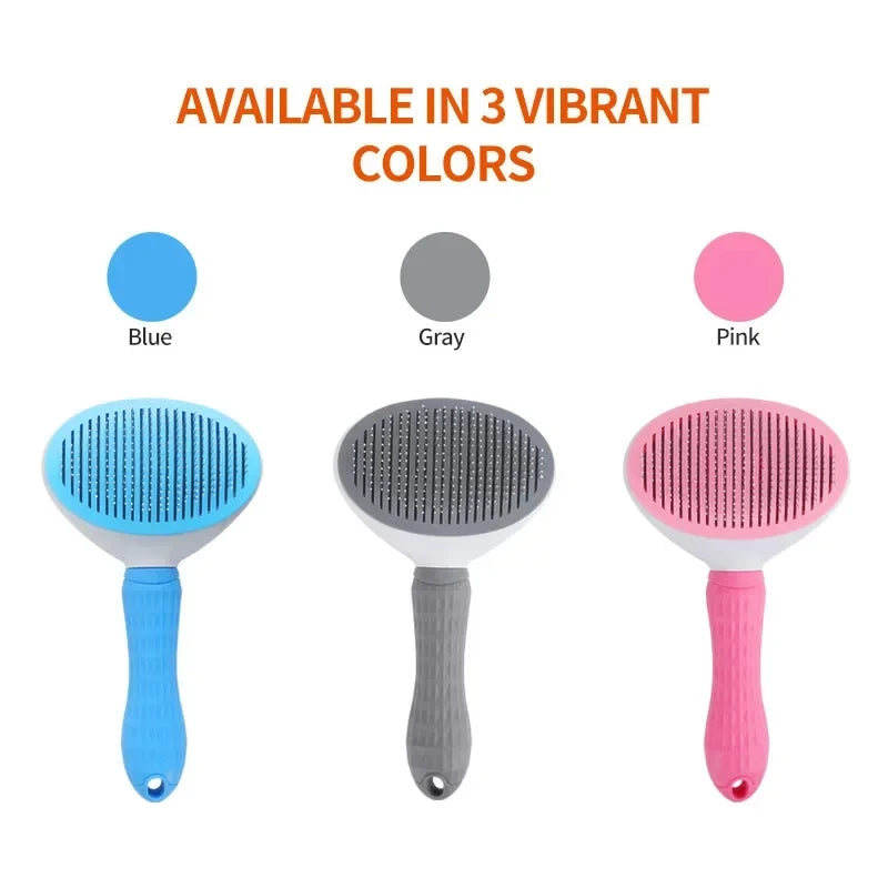 Pet Grooming Comb – Stainless Steel Brush for Cats & Long-Hair Dogs
