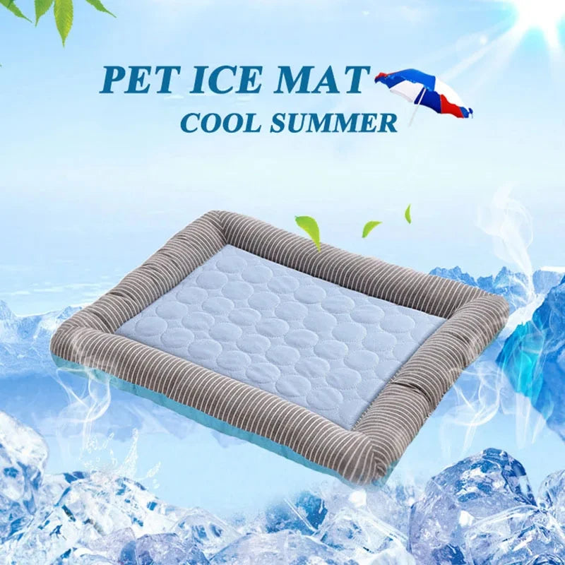Cooling Pad for Dogs & Cats – Soft Ice Silk Summer Mat