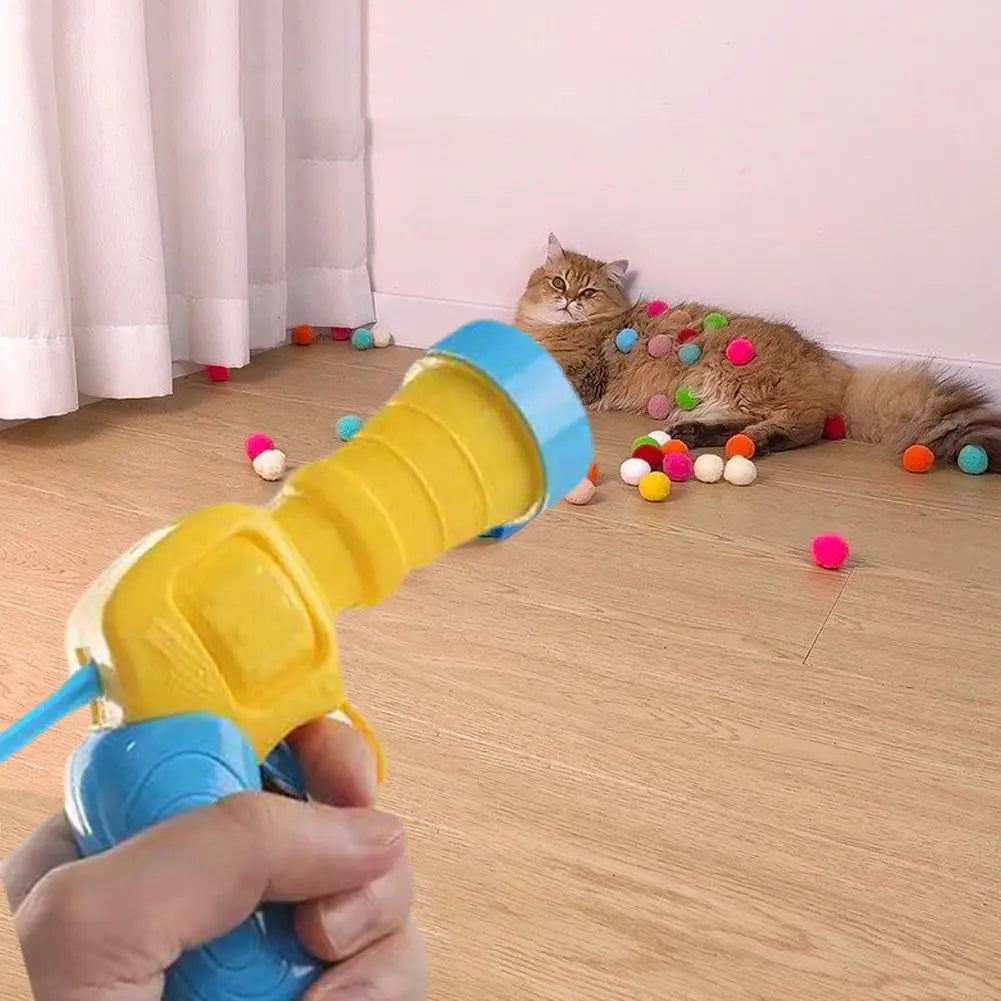 Interactive Plush Ball Launcher Toy for Cats – Mini Shooting Game