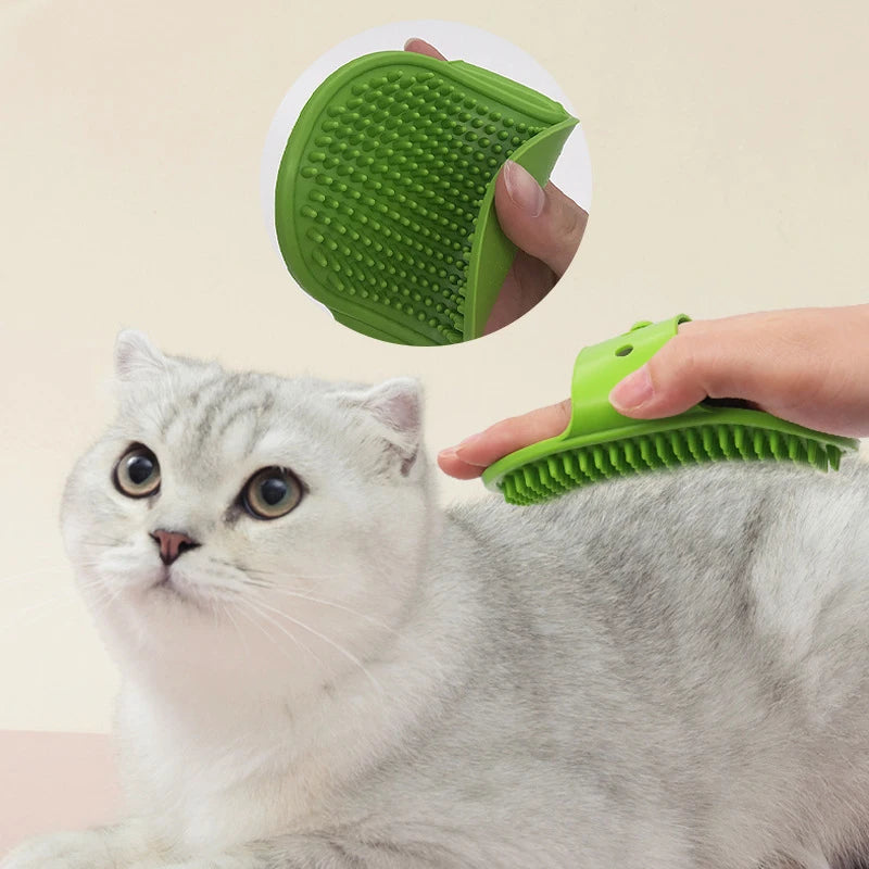 Soft Silicone Pet Bath Brush – Dog & Cat Hair Remover and Massage Comb