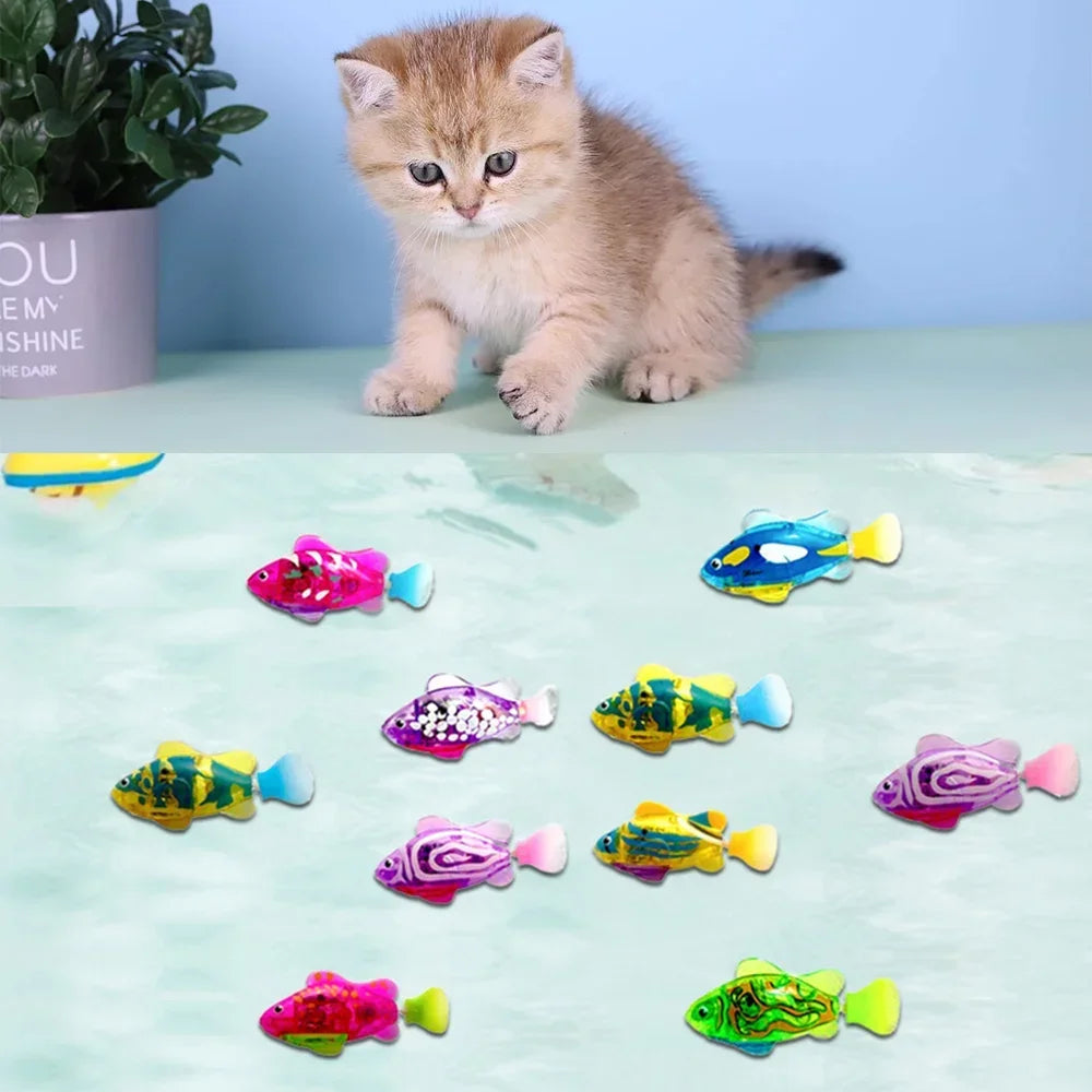 LED Interactive Swimming Robot Fish Toy for Cats
