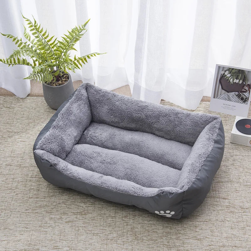 Winter Square Pet Bed – Soft Waterproof House for Dogs & Cats