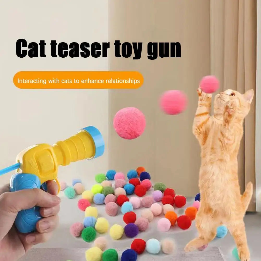 Interactive Plush Ball Launcher Toy for Cats – Mini Shooting Game