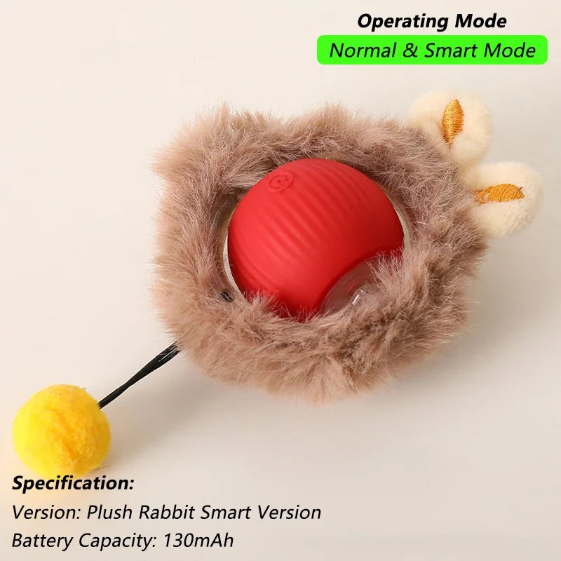 Smart Rolling Cat Toy Ball – Rechargeable with Tail & Motion Sensor