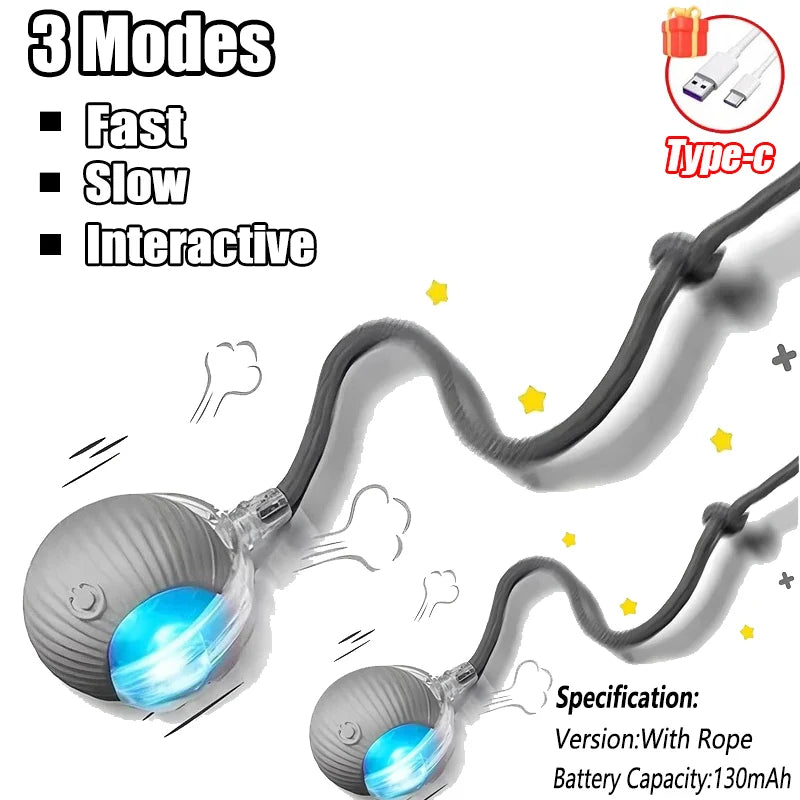 Automatic Rolling Cat Toy Ball – Self-Moving Electric Play Ball for Kittens