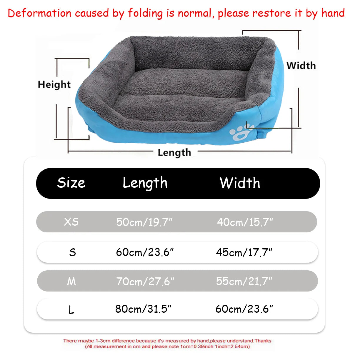 Winter Square Pet Bed – Soft Waterproof House for Dogs & Cats