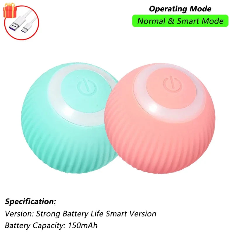 Smart Rolling Cat Toy Ball – Rechargeable with Tail & Motion Sensor
