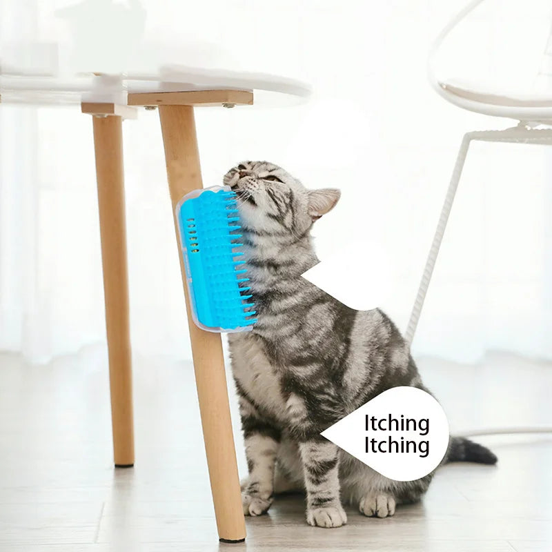 Cat Wall Corner Self-Grooming Brush with Bristles