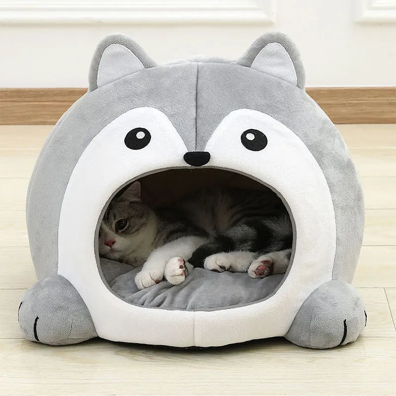 Soft Cat Bed Cave – Cozy Pet House for Kittens & Small Dogs