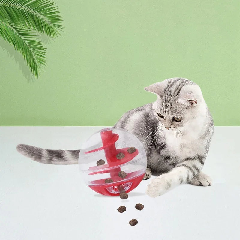 Spiral Ball Cat Toy – Dual-Use Food Dispenser and Training Toy