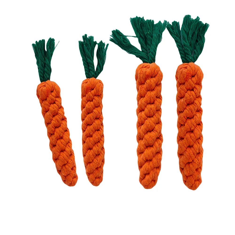 Durable Carrot Rope Dog Chew Toy – Teeth Cleaning & Molar Aid
