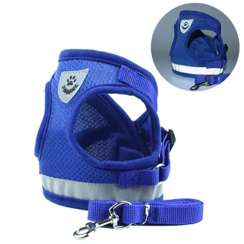 Adjustable Mesh Vest Dog Harness with Leash