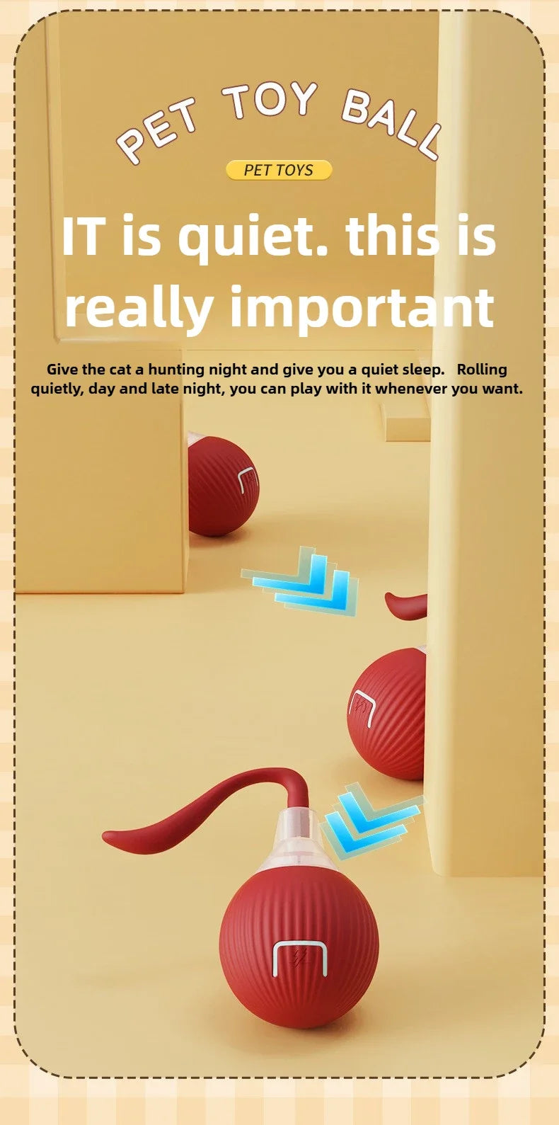 Automatic Rolling Cat Toy Ball – Self-Moving Electric Play Ball for Kittens